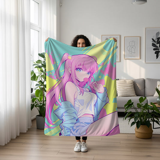 Bocchi the Rock! Gotoh Hitori Sexy Manga Art Blanket,Sultry Bocchi chan Anime Decor, Premium Hitori Fan Gift, OOAK Anime Bedding