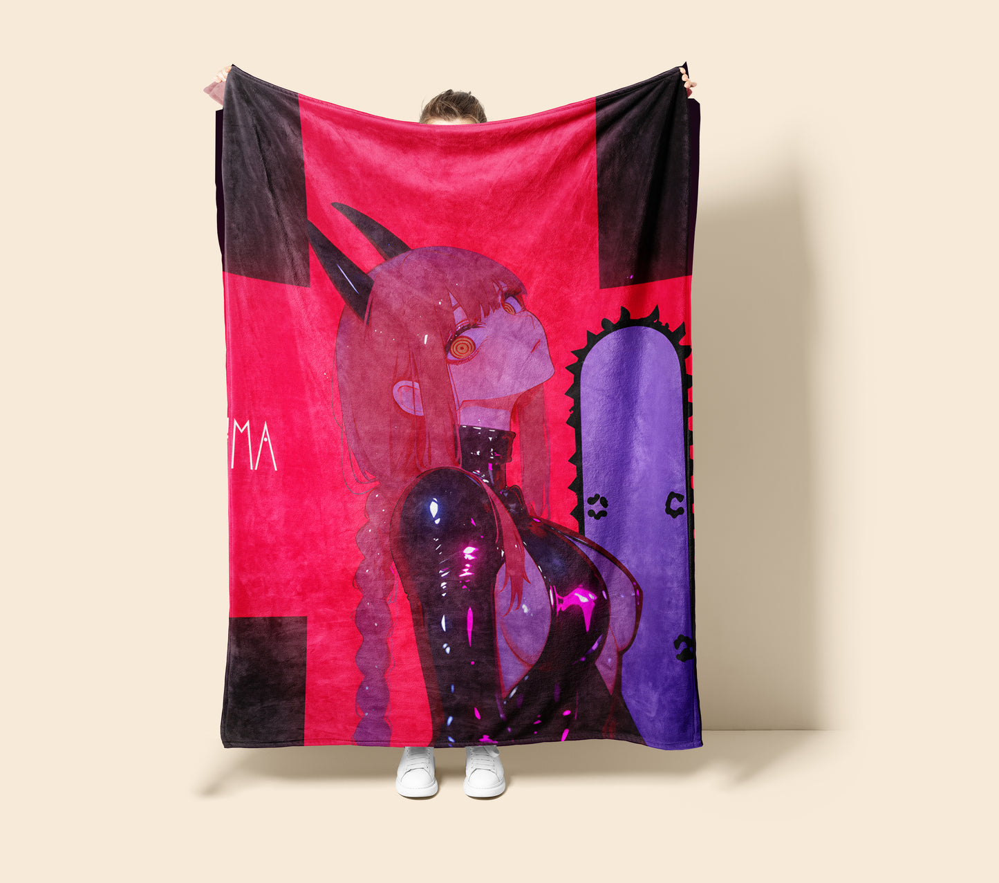 Sexy Makima in Latex Suit Fleece Blanket, Chainsaw Man Merch, Spicy Anime  Girl Throw Tapestry, Iconic Anime Art Decor & Otaku Gift